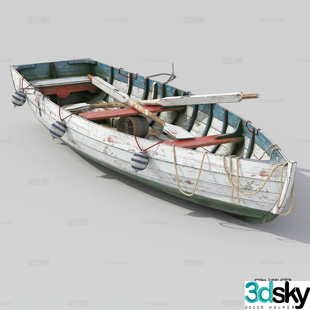 Old fishing boat 3d model