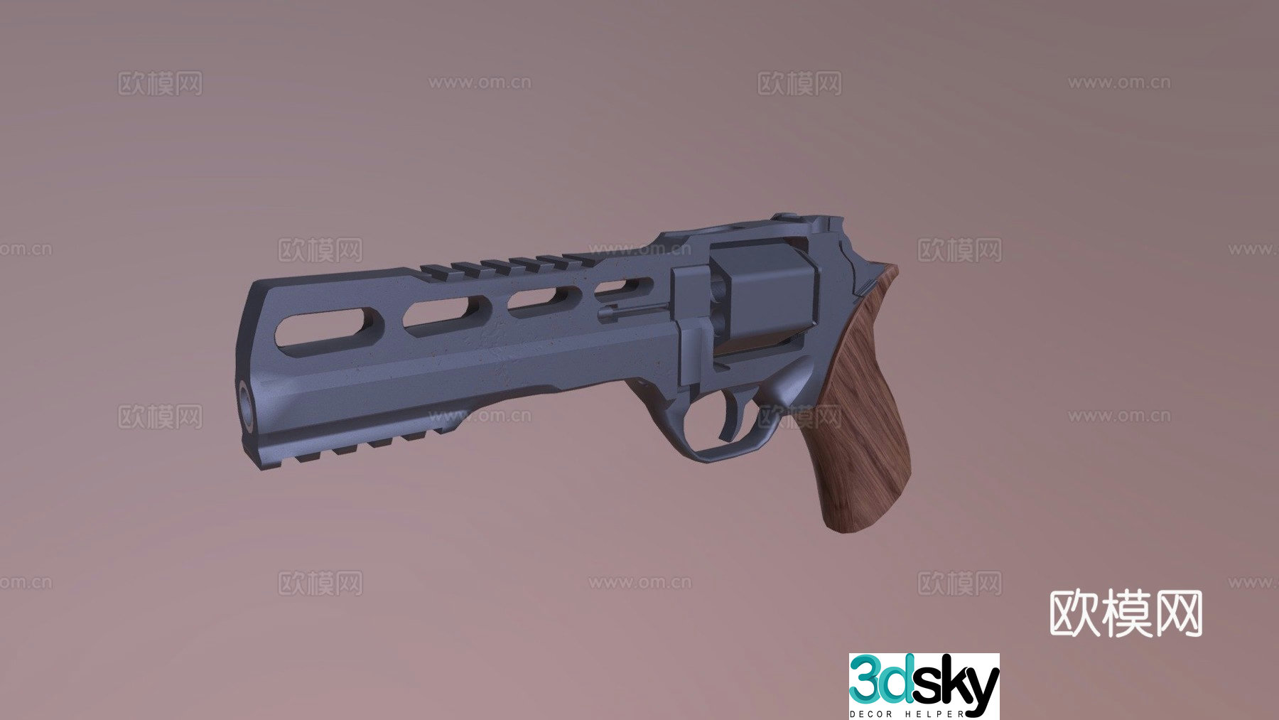 Rhino revolver 3d model