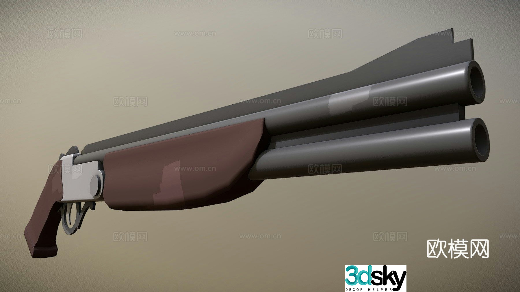 Cartoon style pop-up shotgun 3d model