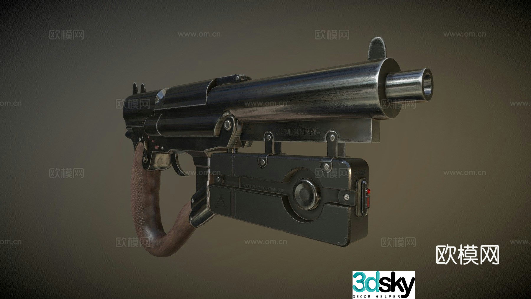 Pseudo rail pistol socket 3d model 3d model