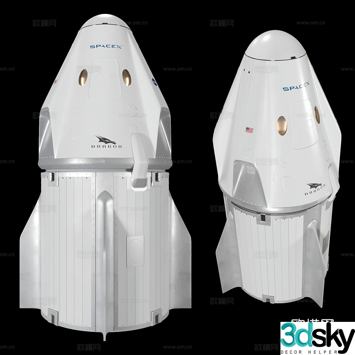 SpaceX Crew Dragon spacecraft 3d model