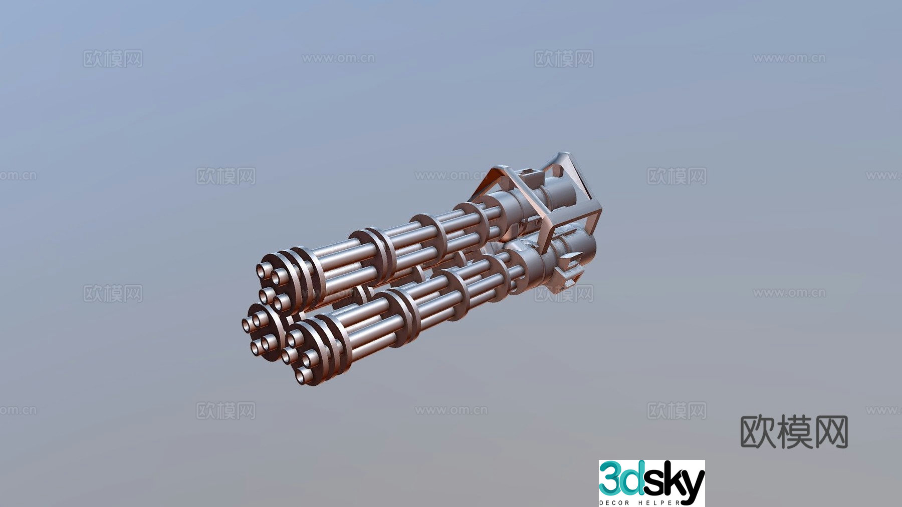 Triple mini cannon 3d model