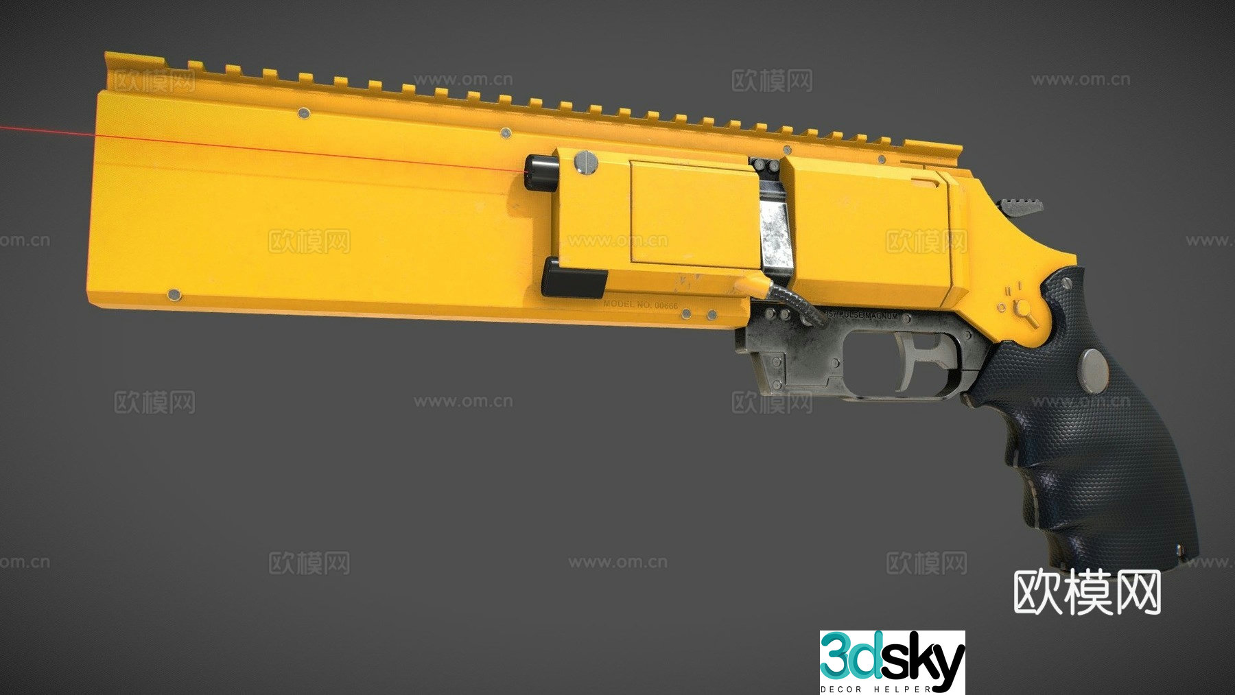 Sci-fi pistol concept 3d model