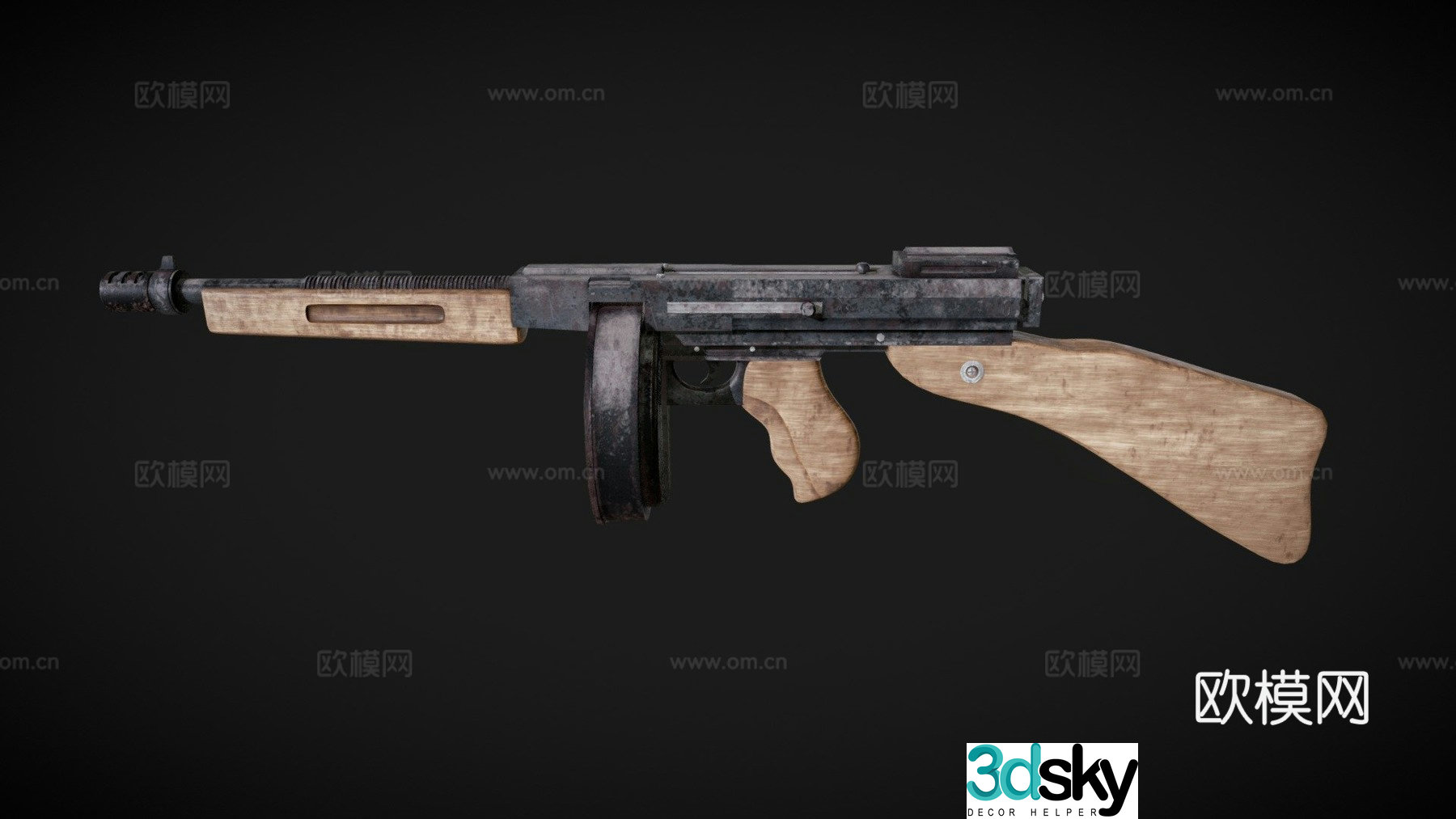 Thompson M1A1 3d model