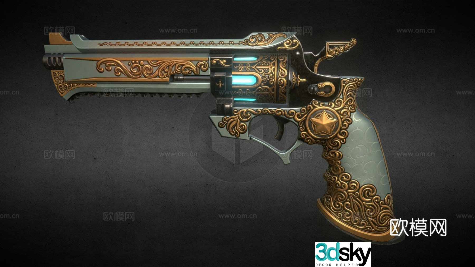 Sheriff gun v10 3d model