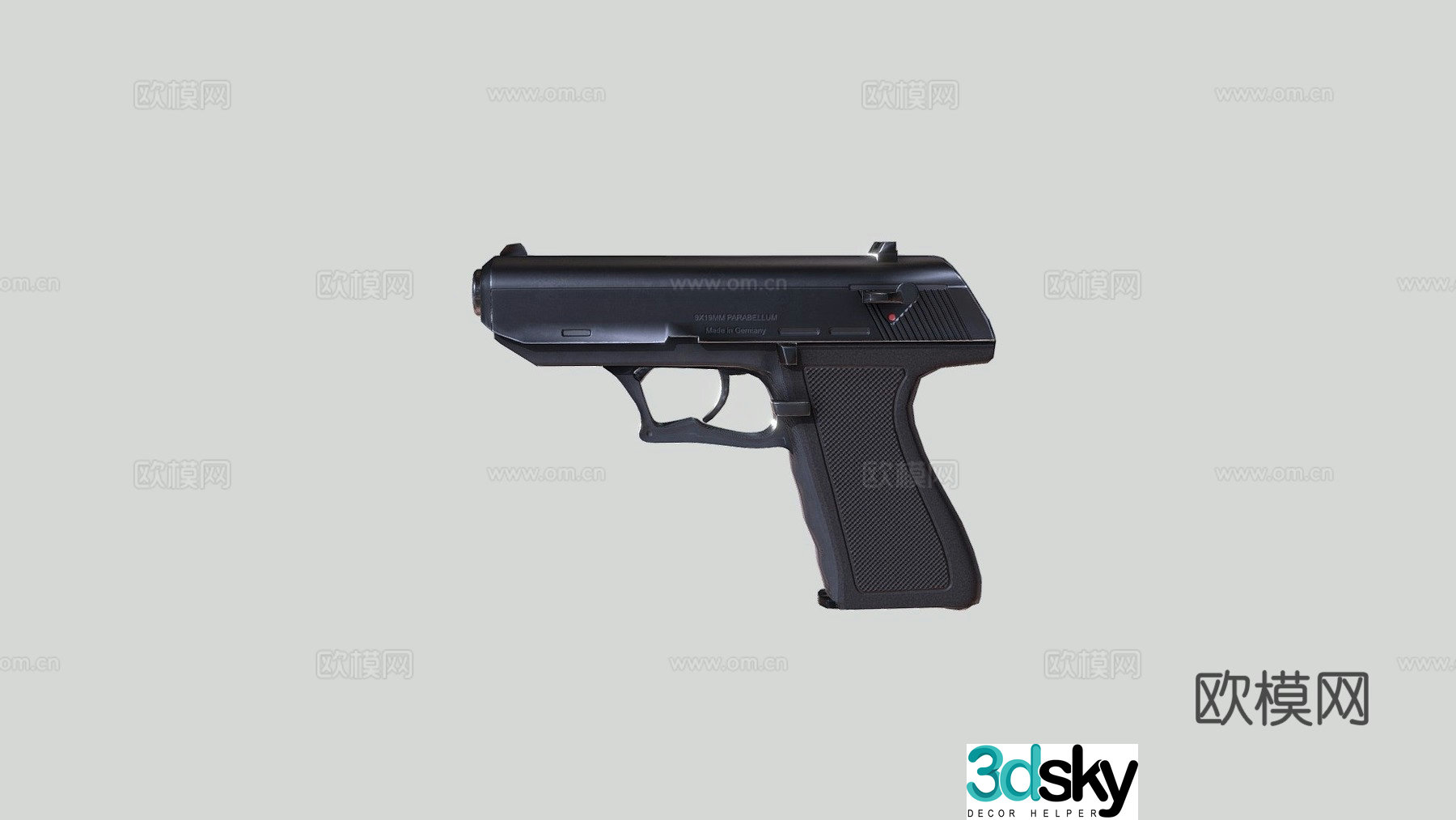 HK P9S 9mm pistol 3d model
