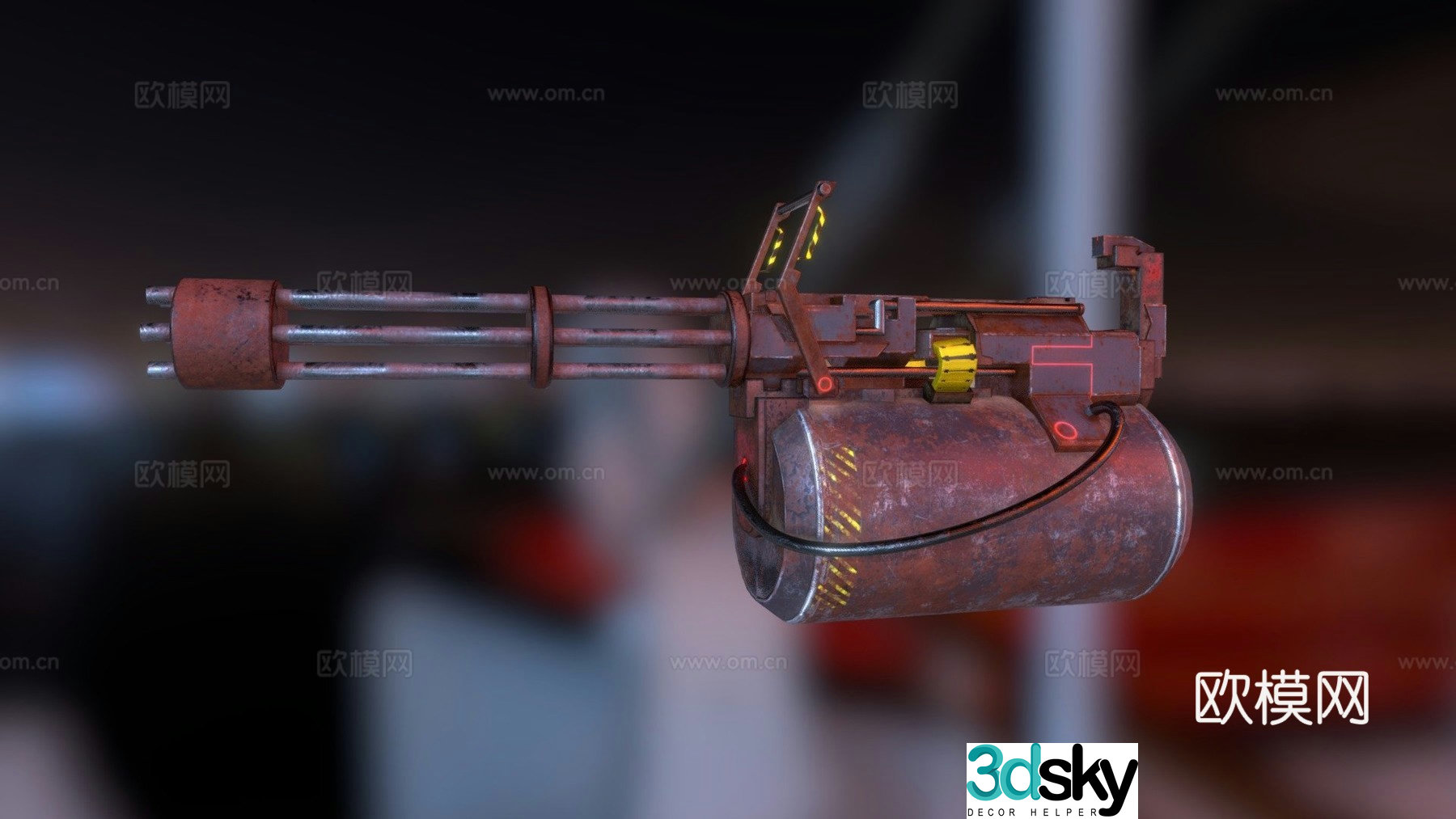 Rusty mini cannon 3d model