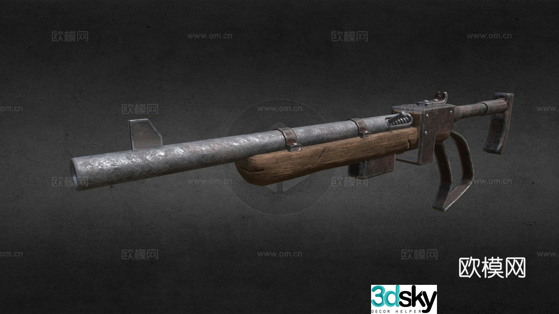 Post-apocalyptic rifle 3d model