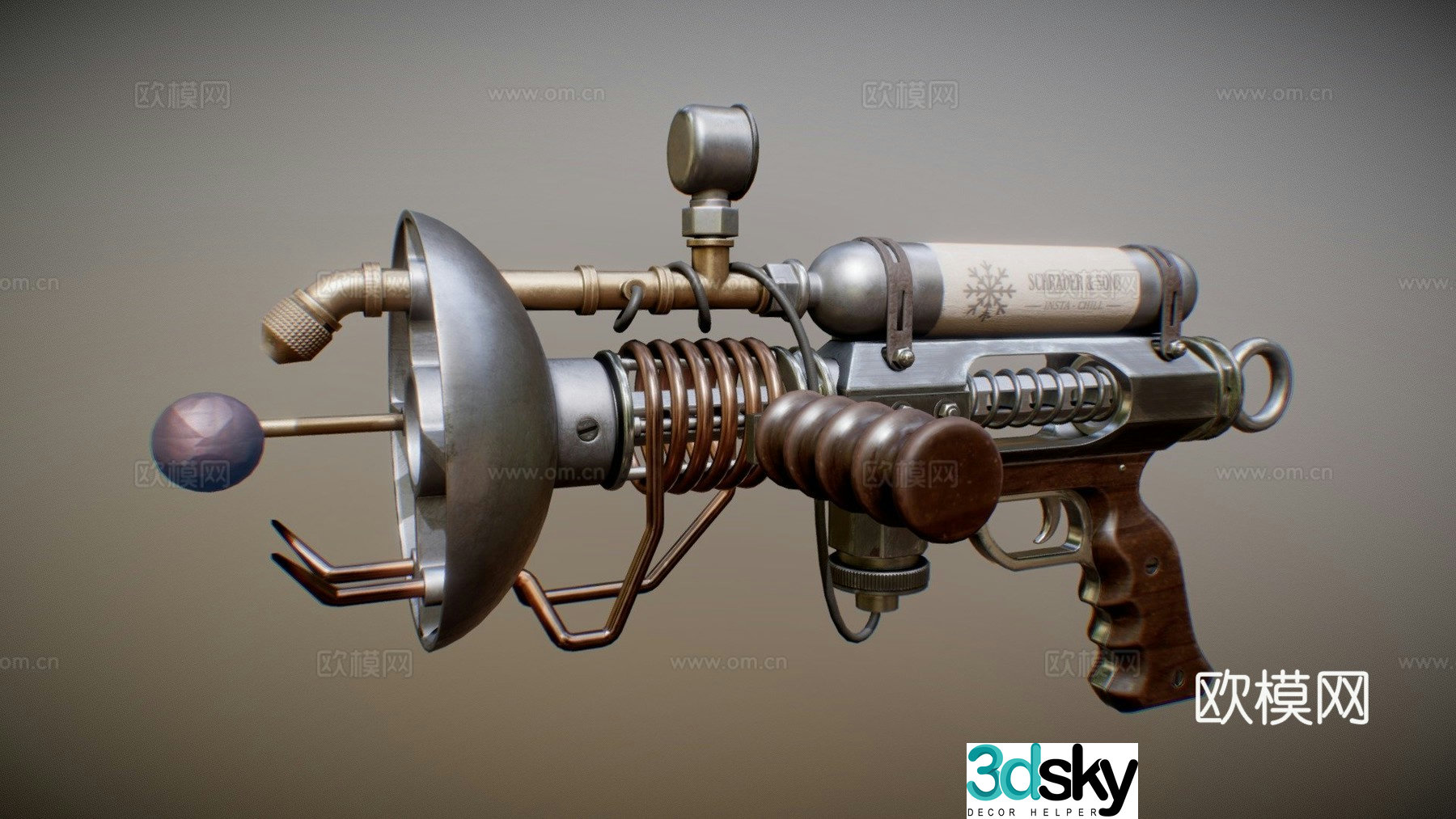 Steampunk ray gun 3d model