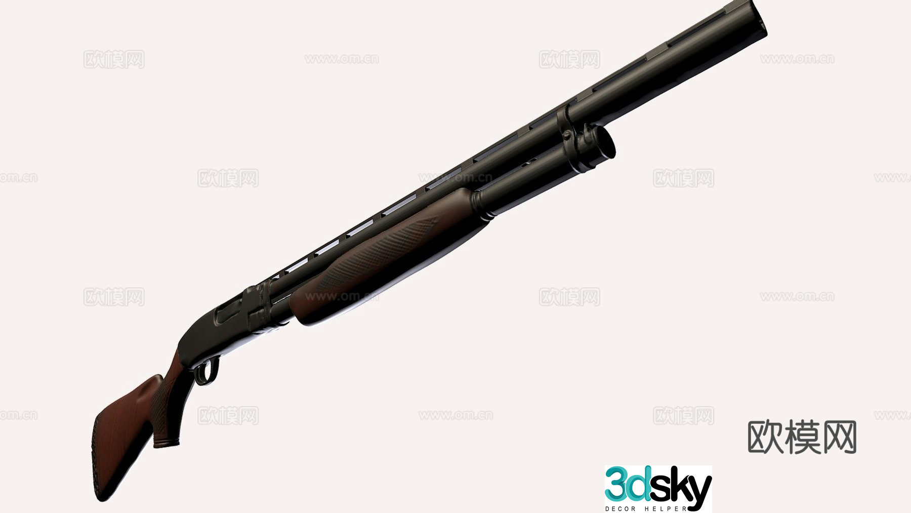 Winchester Model 1912 12 gauge shotgun 3d model