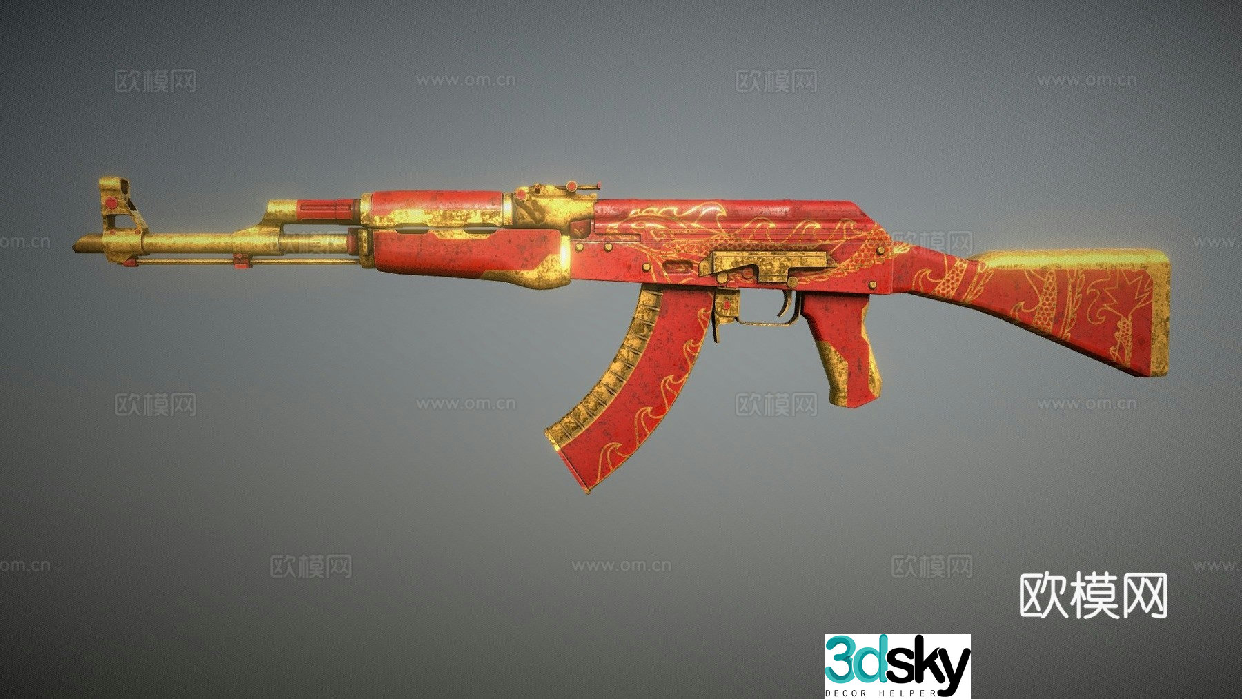 AK47 Ghost Dragon 3d model