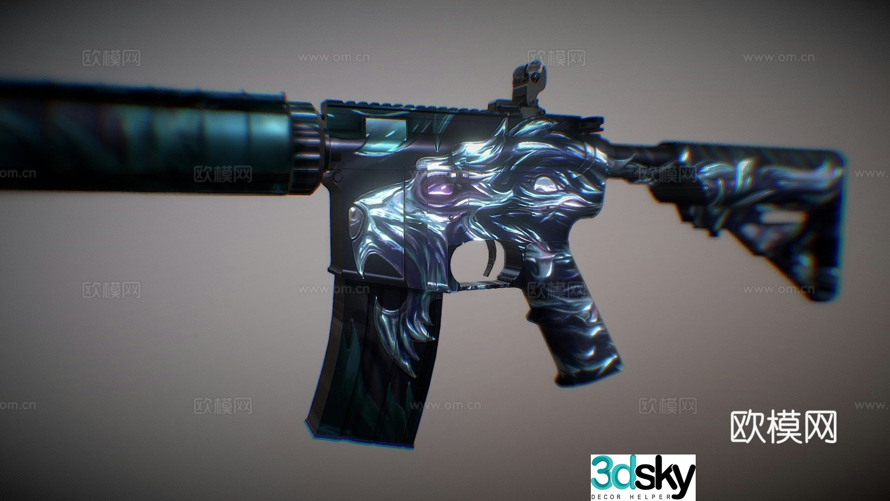 M4A4 beast unleashed 3d model