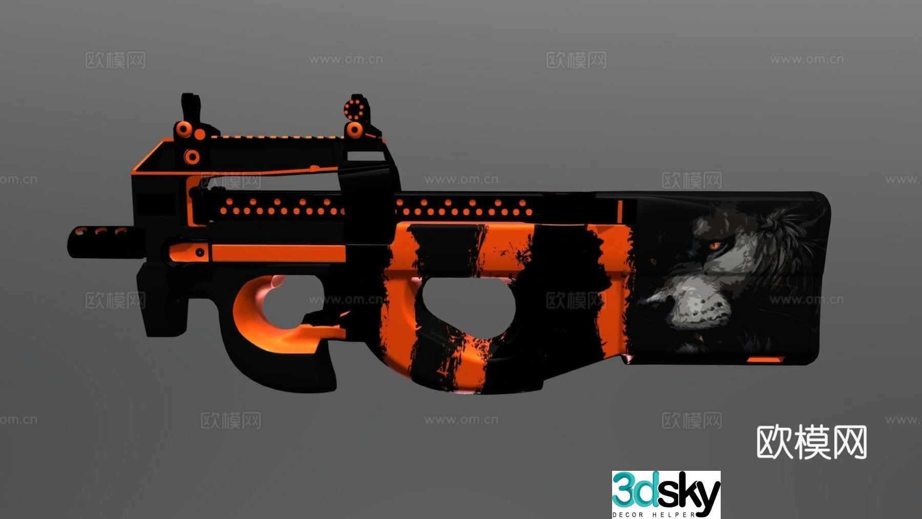 P90 brutal 3d model