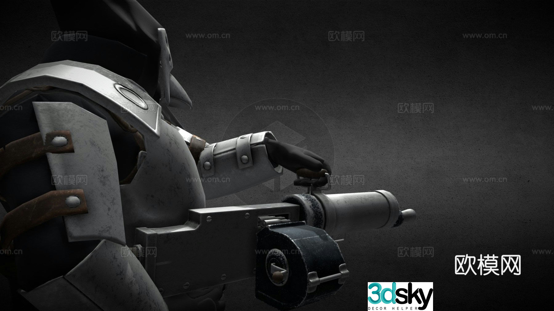 Old Legion Machine Gunner 3d model