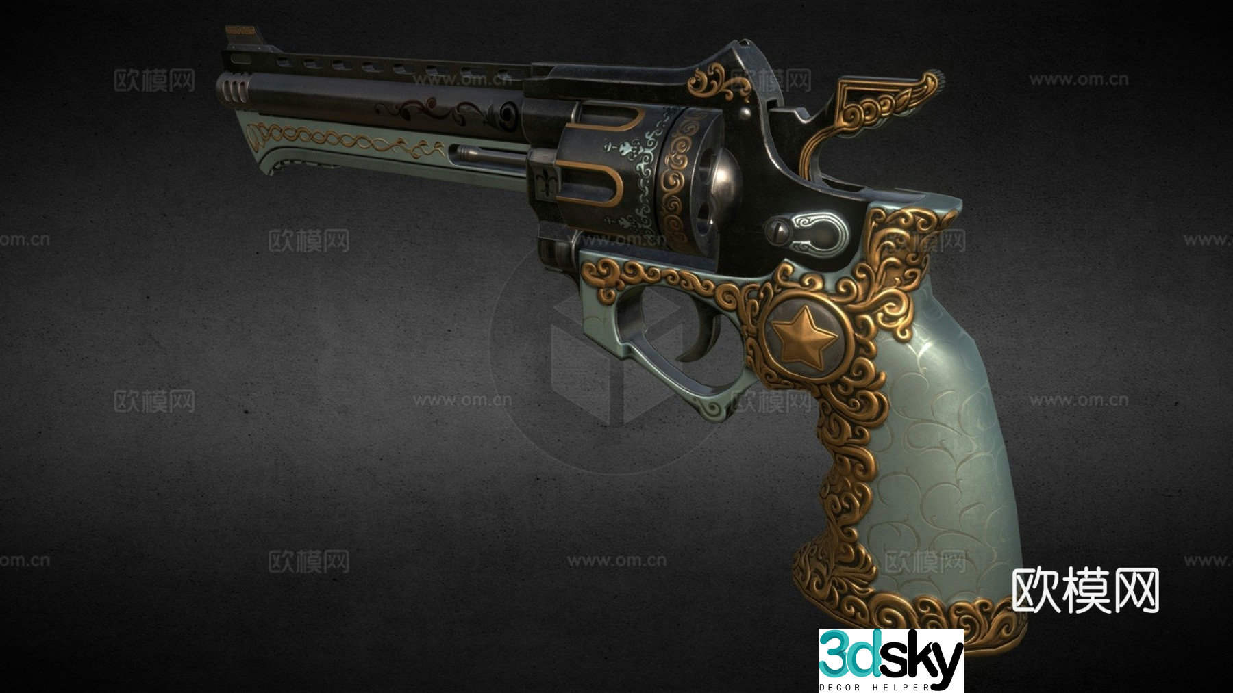 Sheriff gun v09 3d model