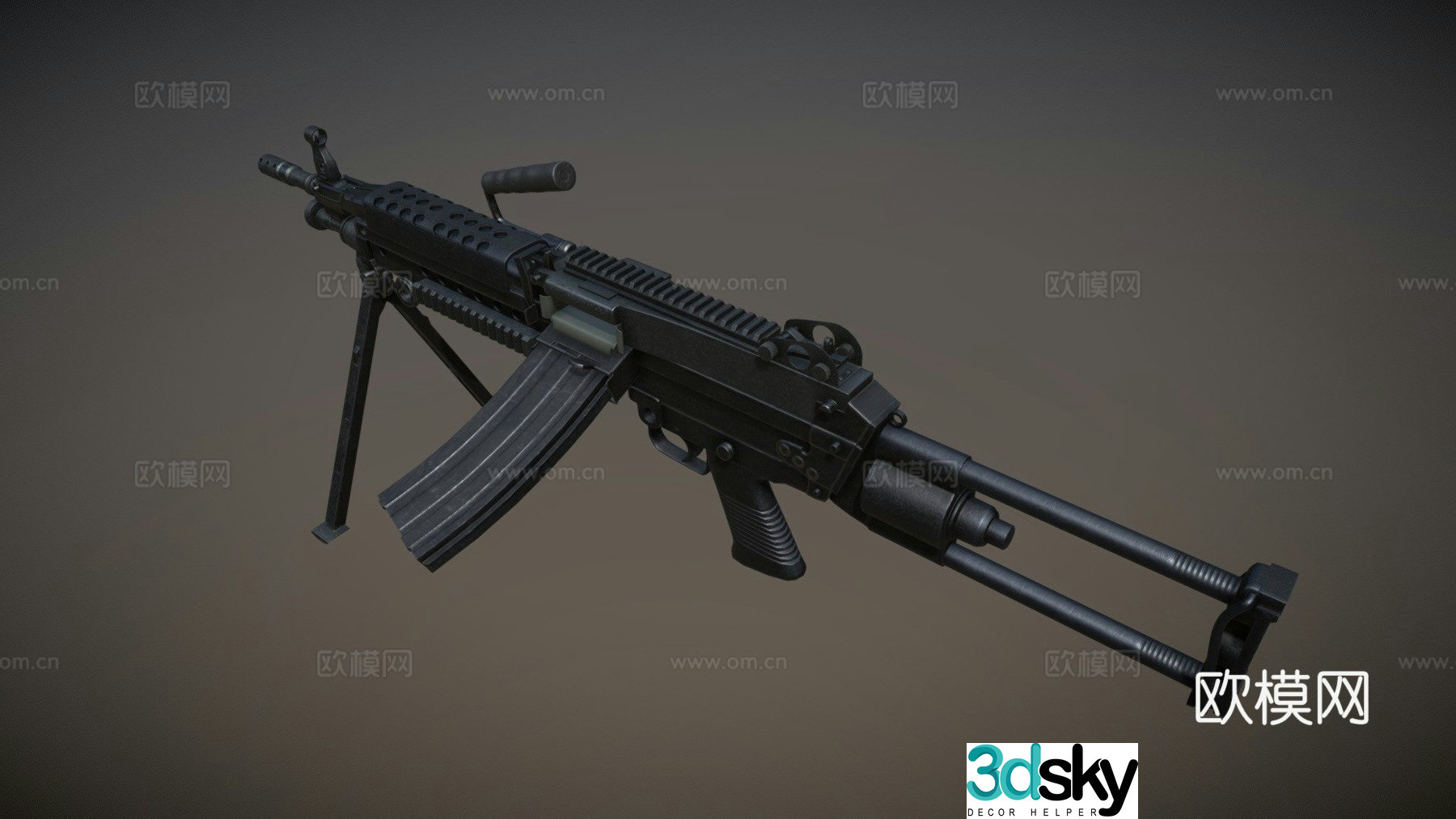 M249 machine gun 3d model