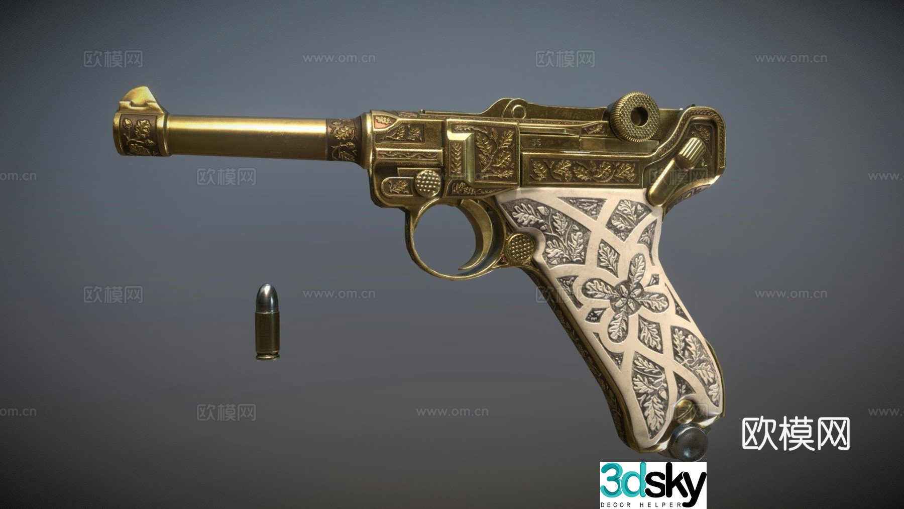 Gold Ruger 3d model