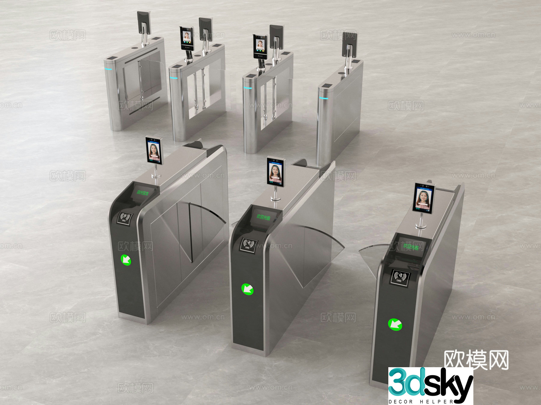 Modern access control, gate, access control machine, gate, sensor gate, gate 3d model