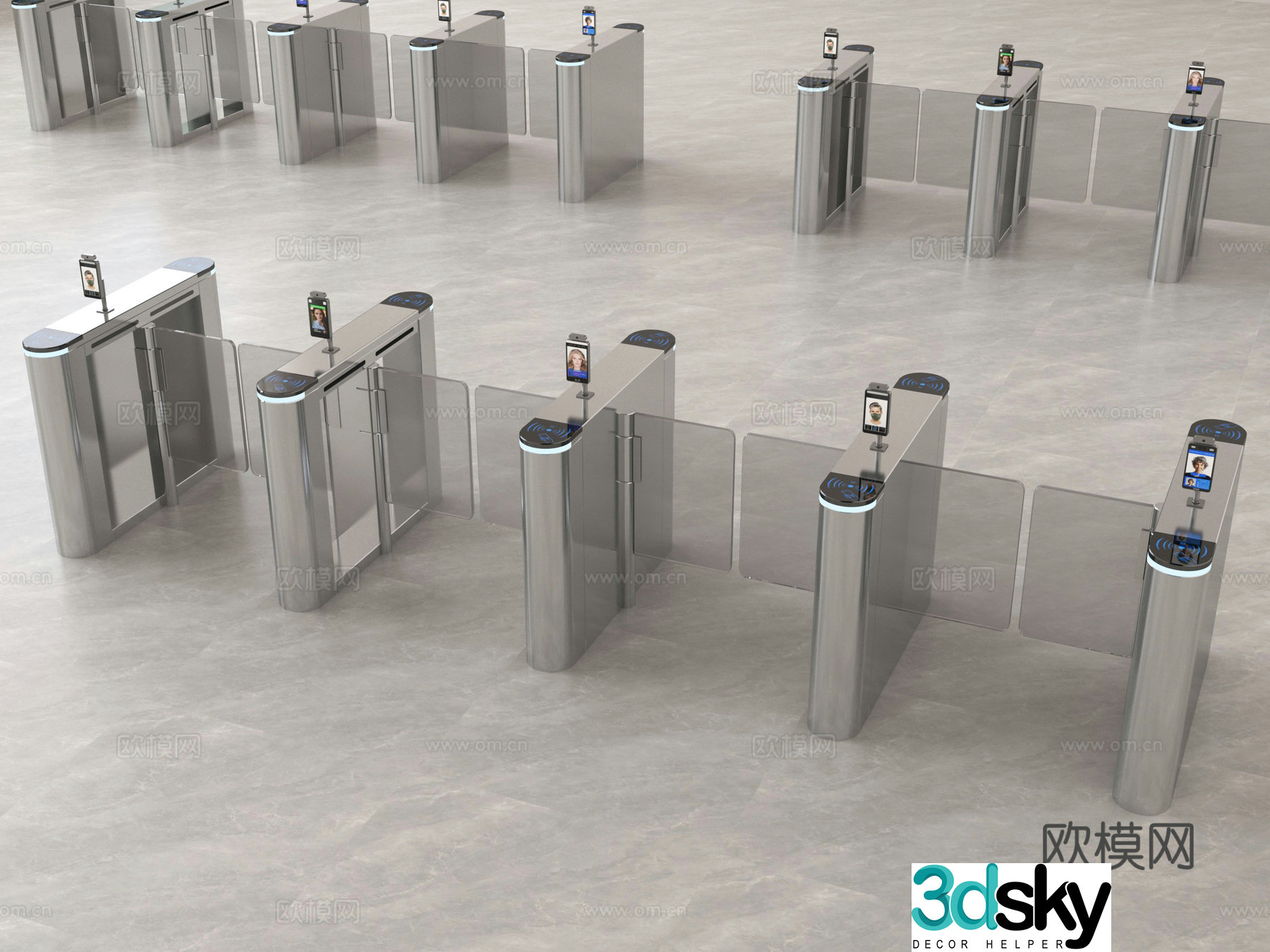 Modern access control, gate, access control machine, gate, sensor gate, gate 3d model