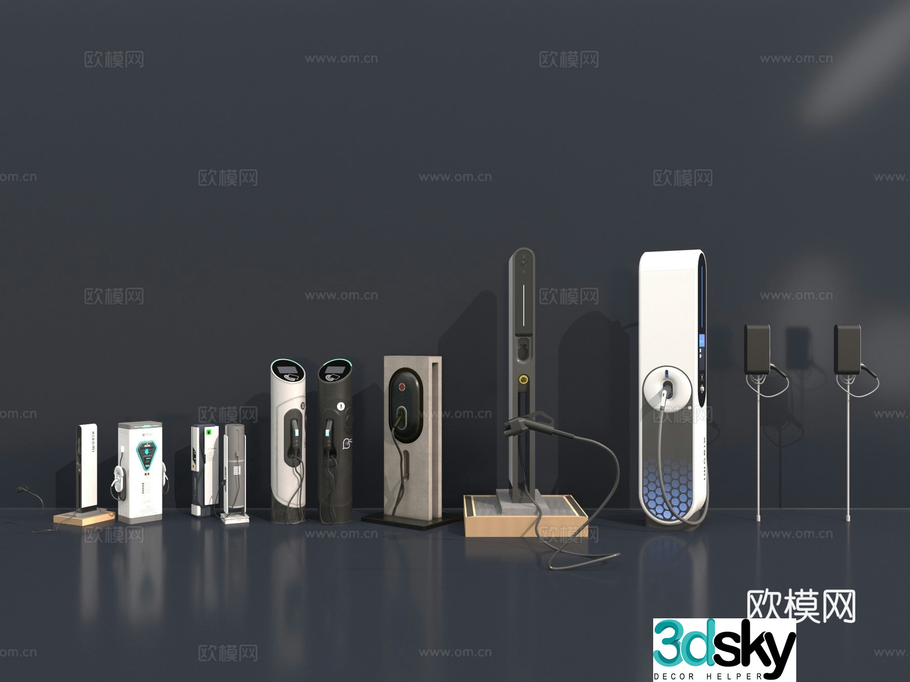 Modern charging pile 3d model