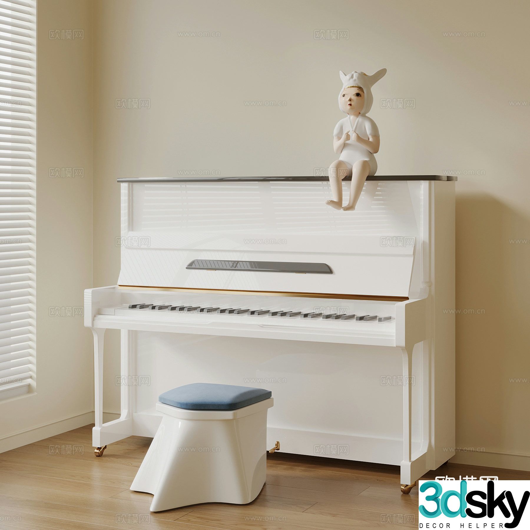 modern piano 3d model