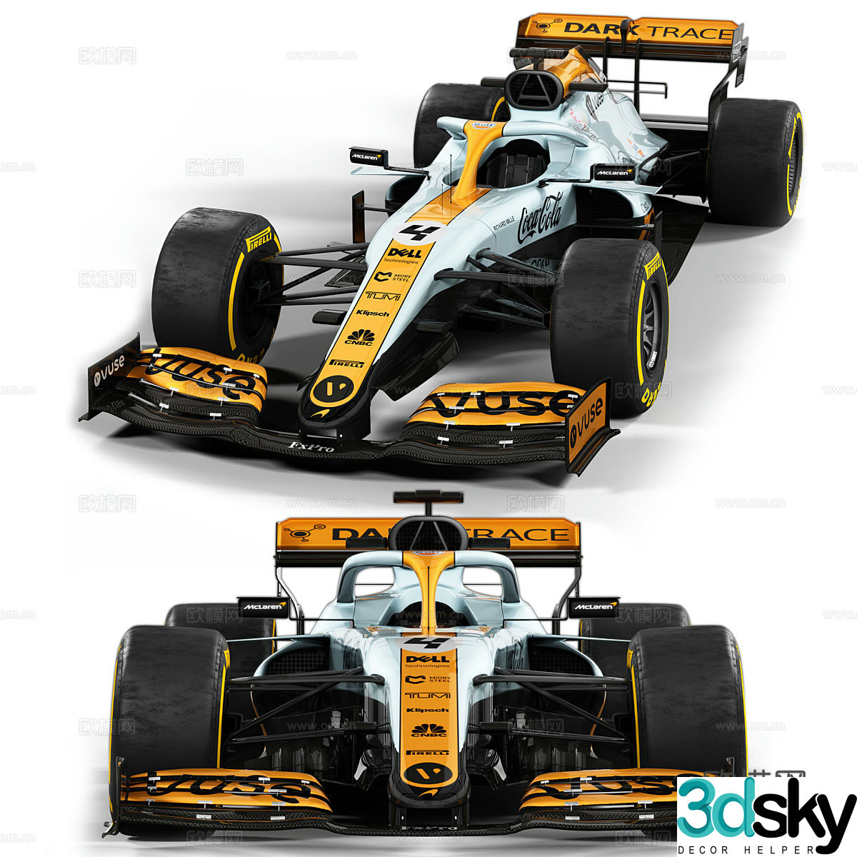 Modern F1 formula racing car 3d model
