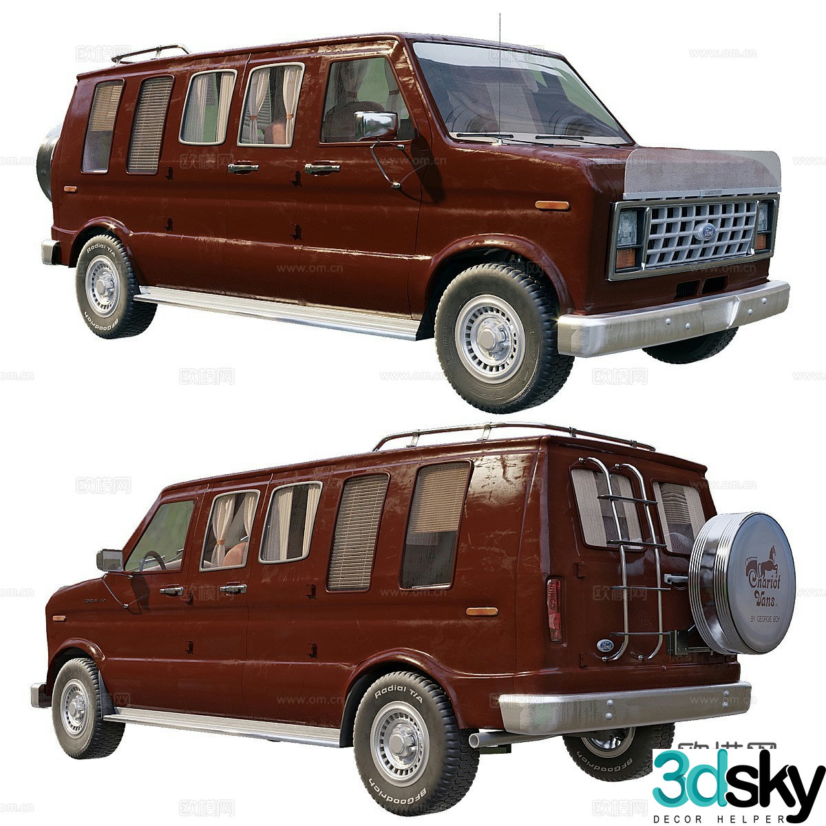 Ford Econoline 1984 car 3d model