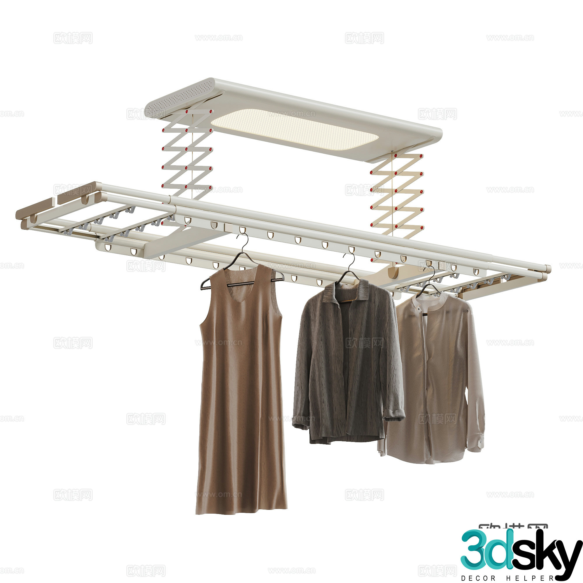 Modern cream style clothes dryer smart clothes dryer clothes drying rack clothing clothes 3d model