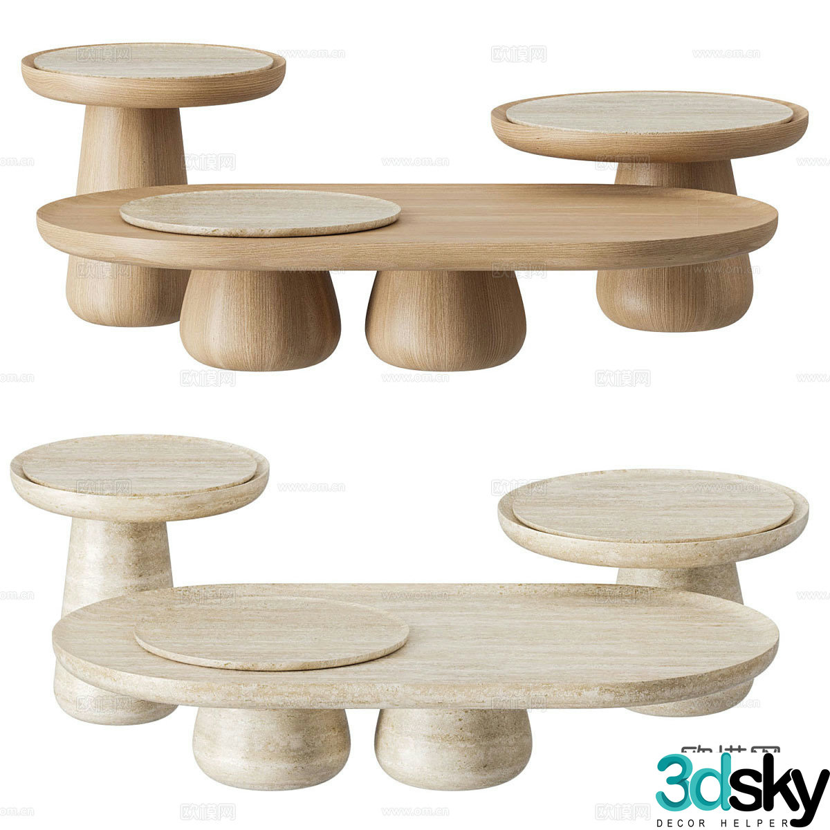 Wabi-sabi coffee table 3d model