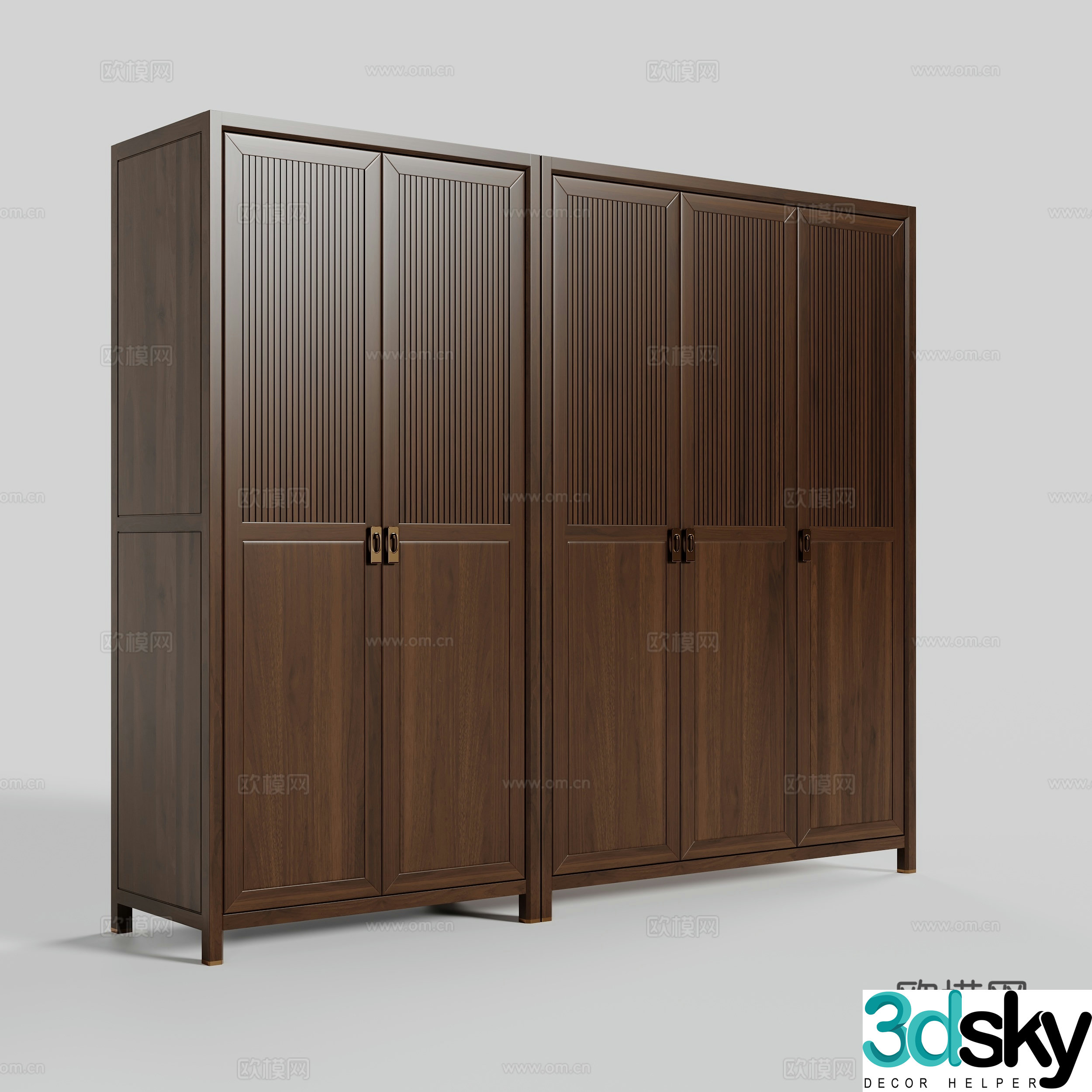 New Chinese style wardrobe finished wardrobe 3d model