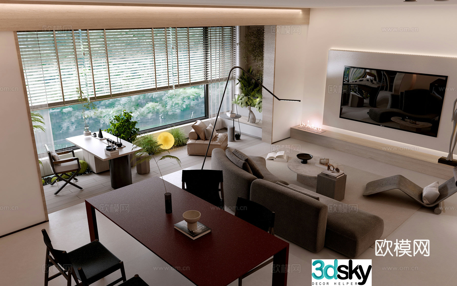 Modern guest restaurant 3d model
