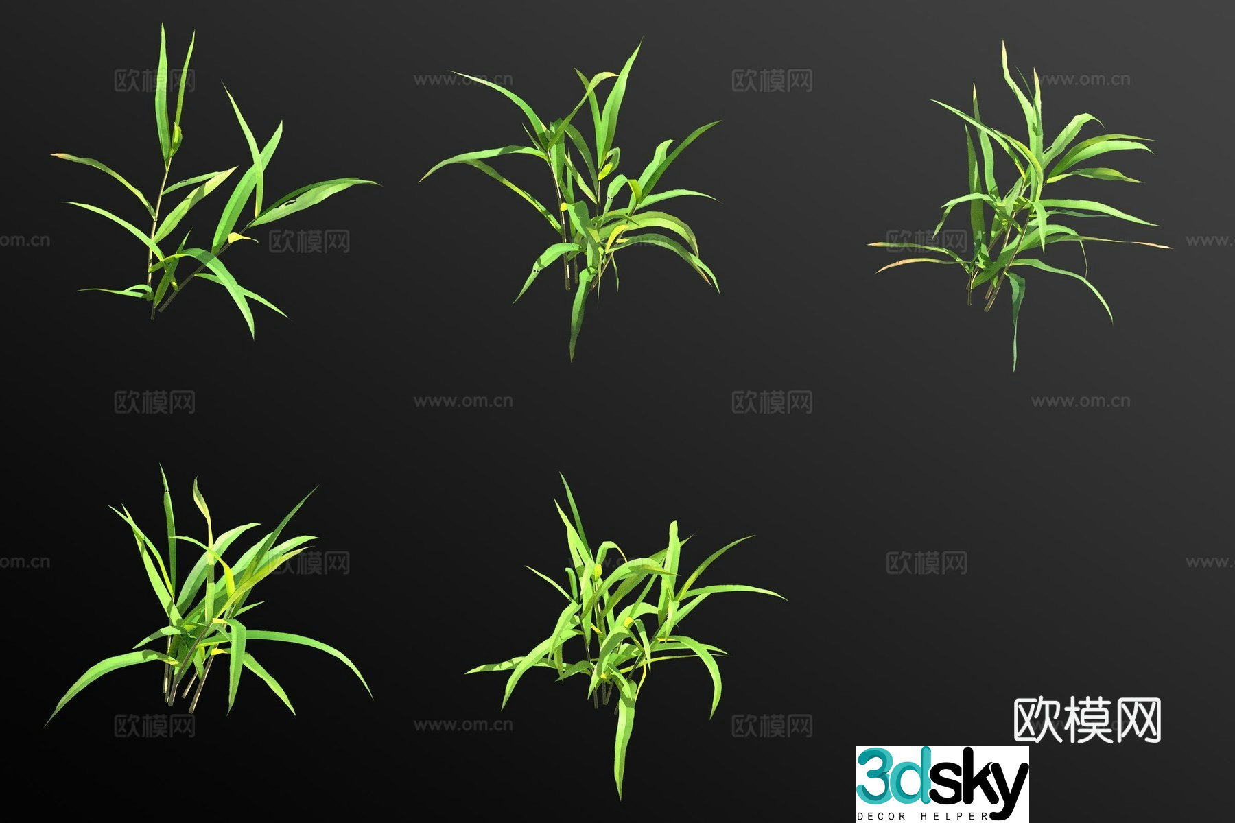 Flowers and grass 3d model