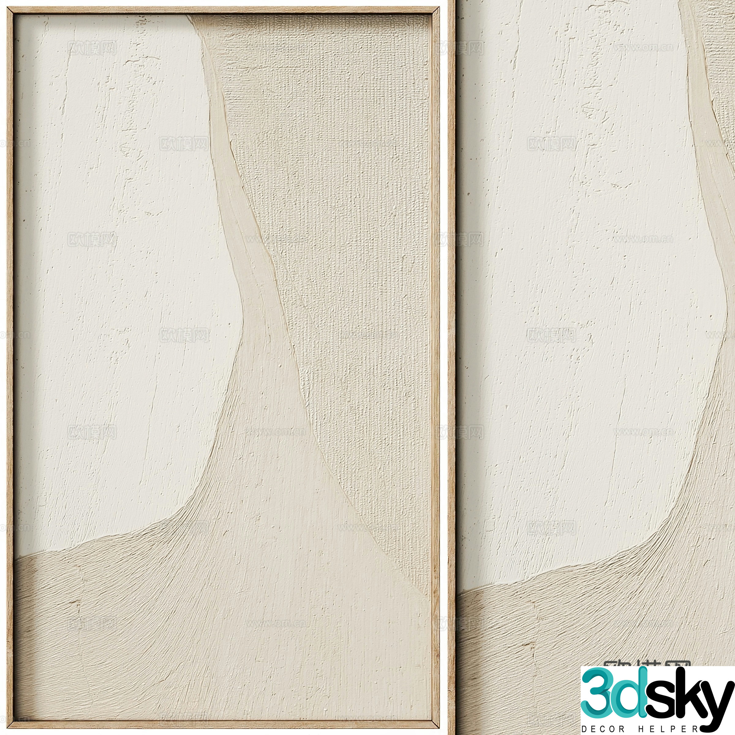 Modern art hanging painting texture painting 3d model