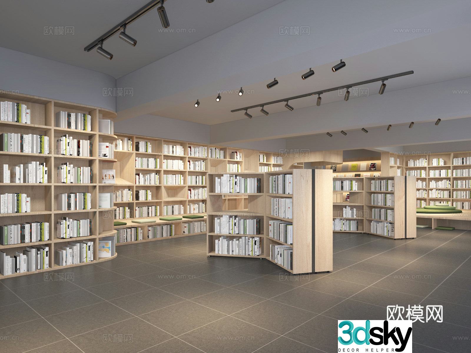 Modern library 3d model