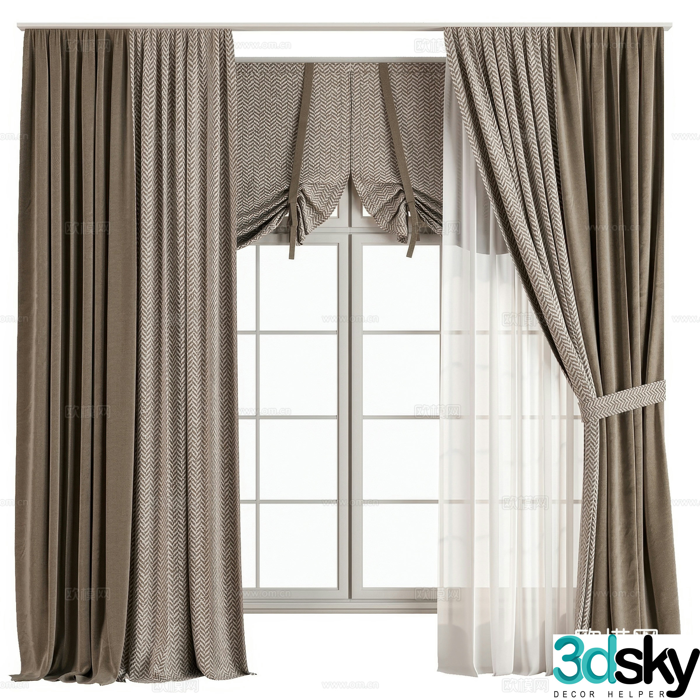 Plain curtains 3d model