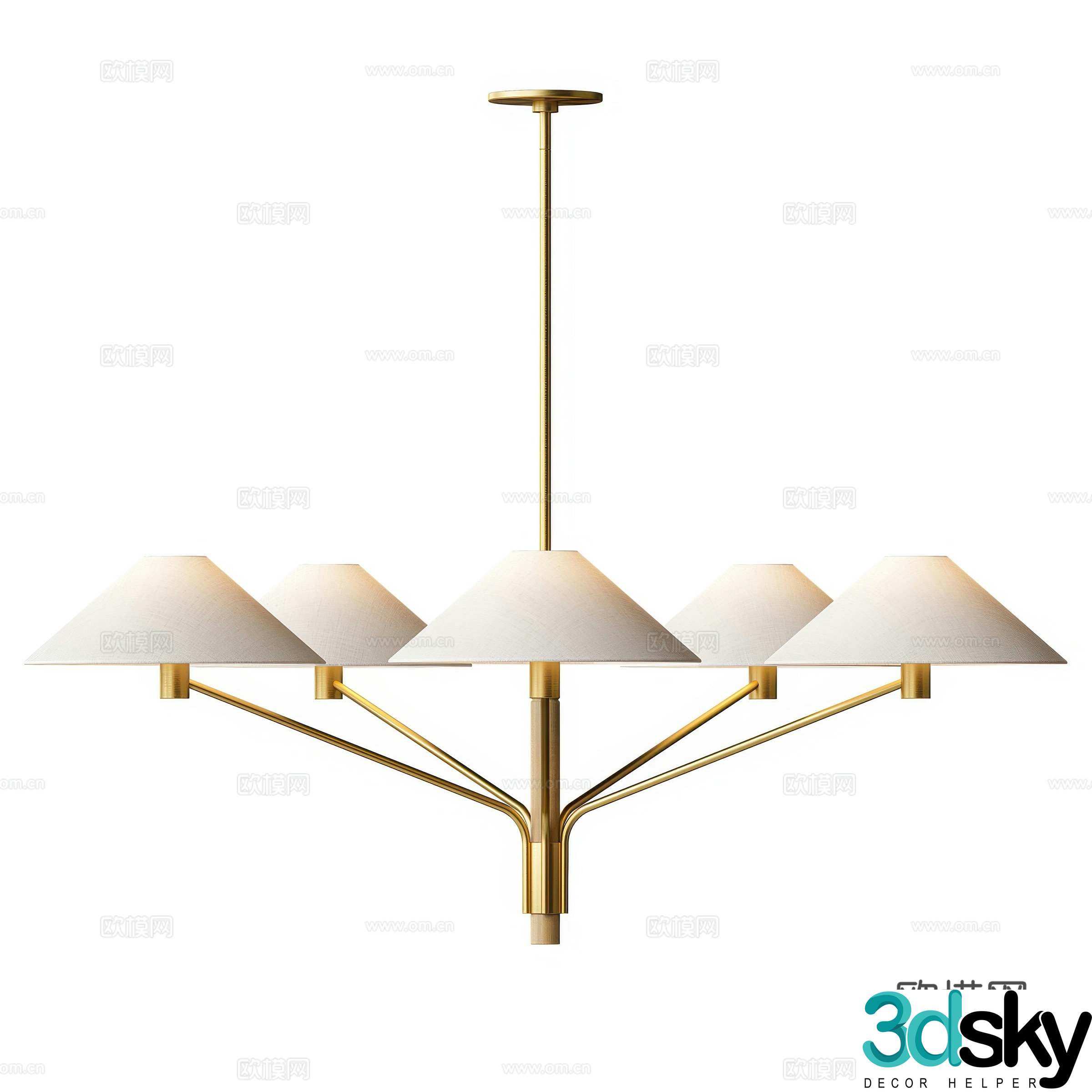 New Chinese style chandelier 3d model