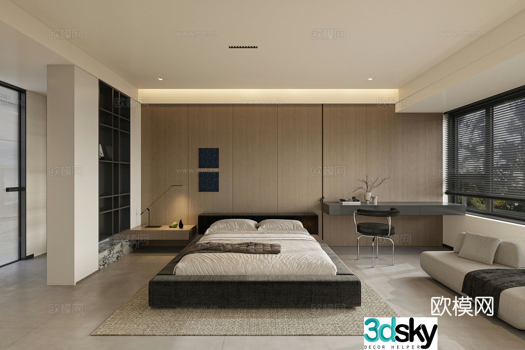 Modern bedroom master bedroom 3d model
