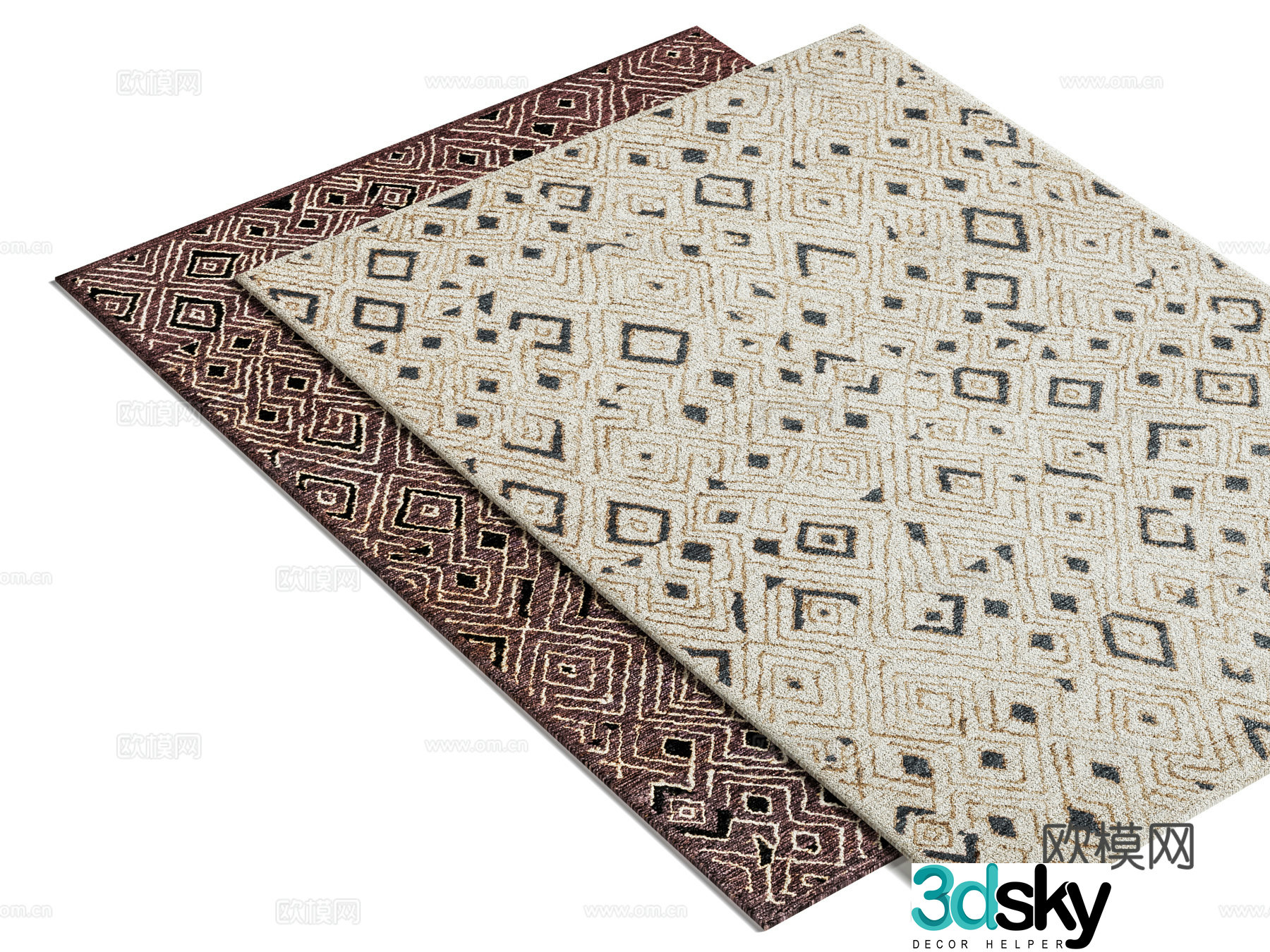 Cassina tenere carpet printed carpet vintage carpet 3d model