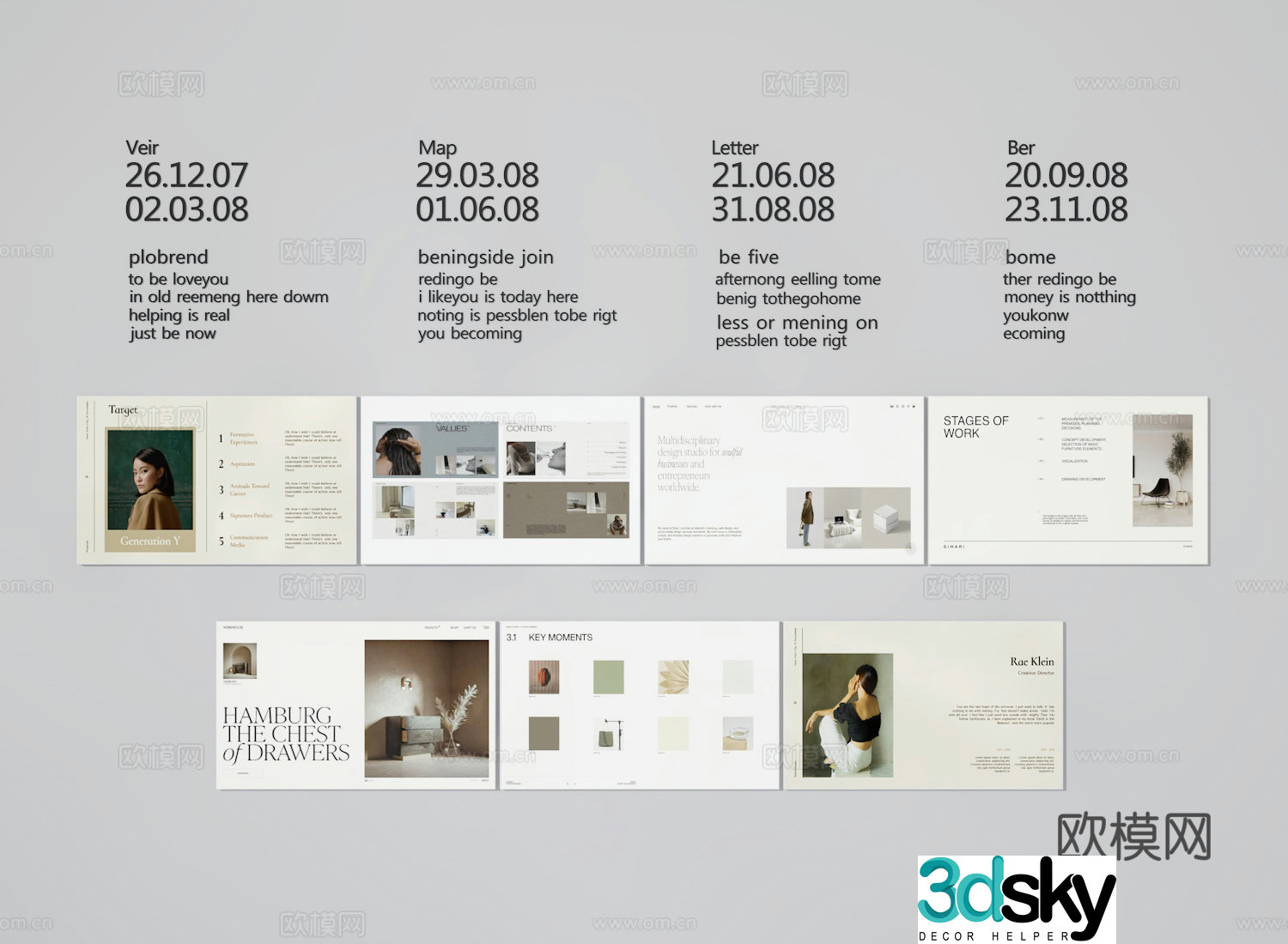 Corporate culture wall 3D model