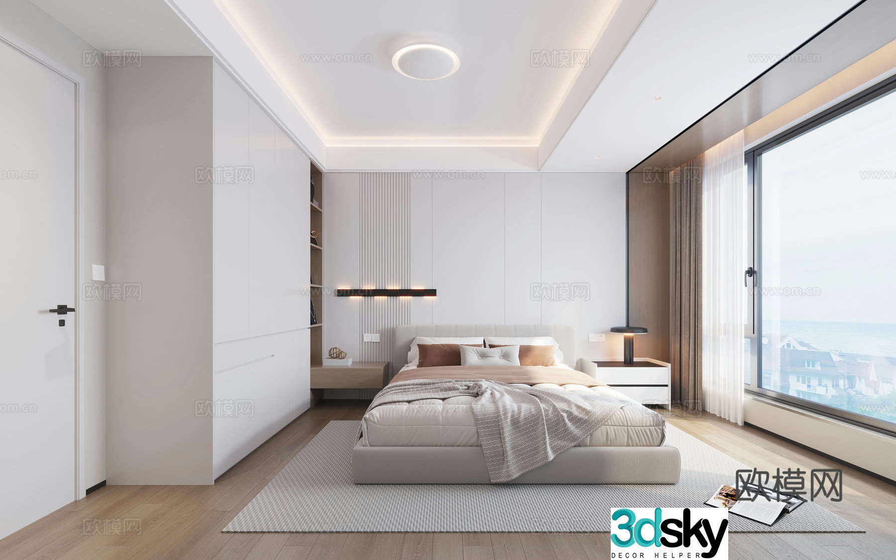 Modern bedroom second bedroom 3d model