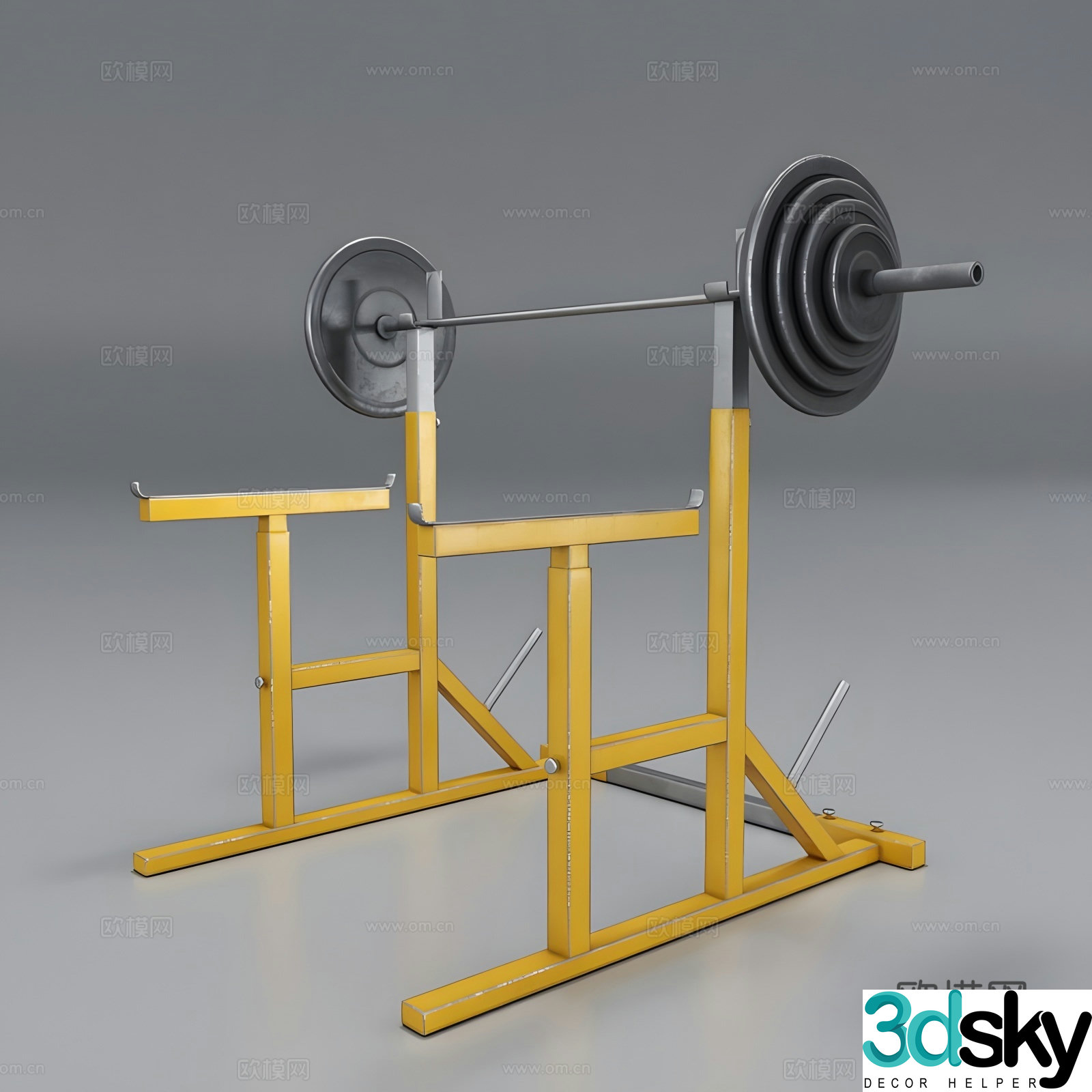 Fitness equipment weight lifting dumbbell 3d model