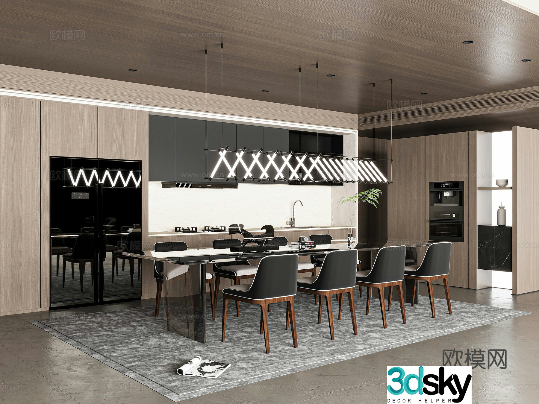 Modern restaurant 3d model