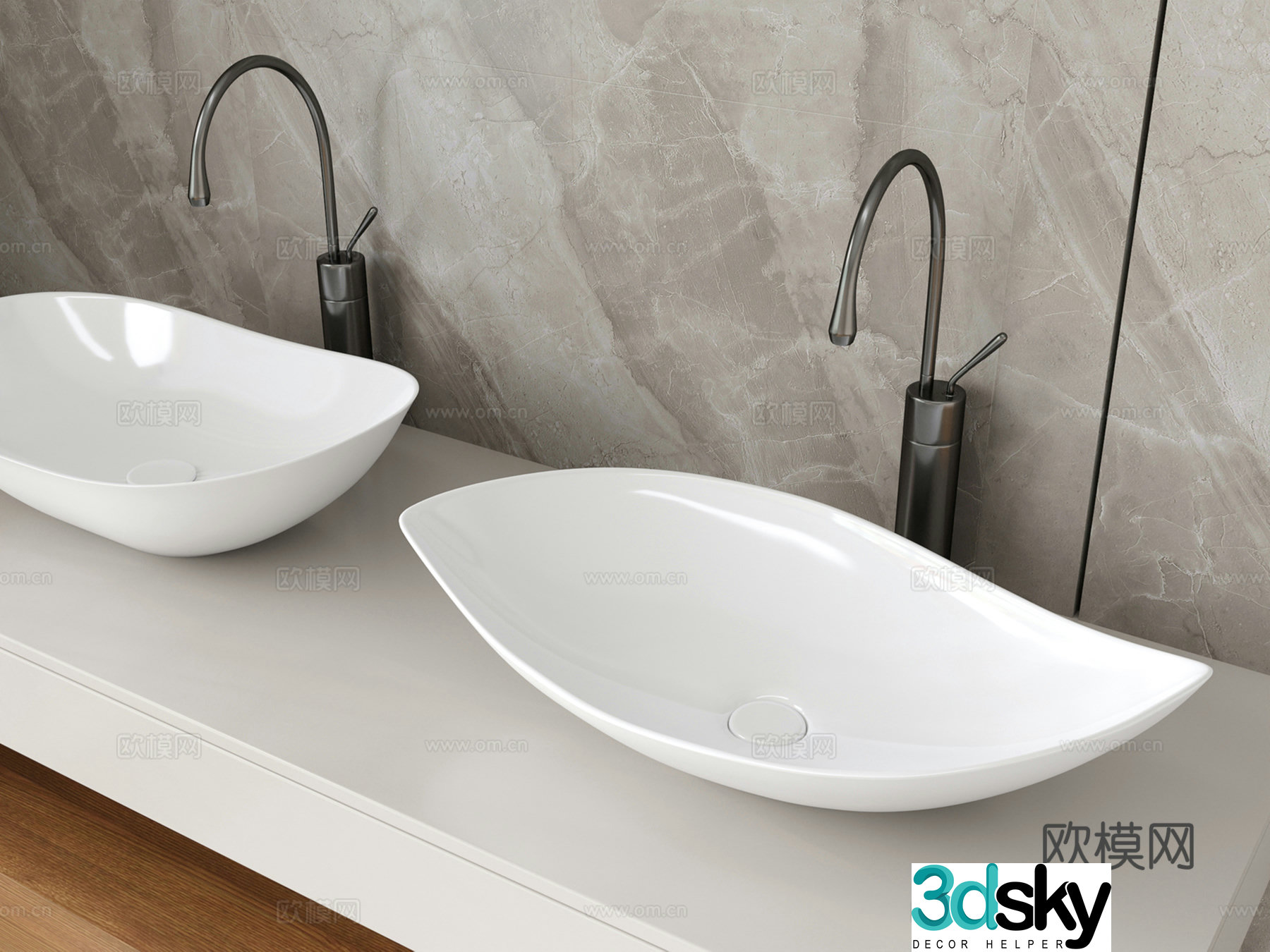 Modern wash basin washbasin countertop basin 3d model