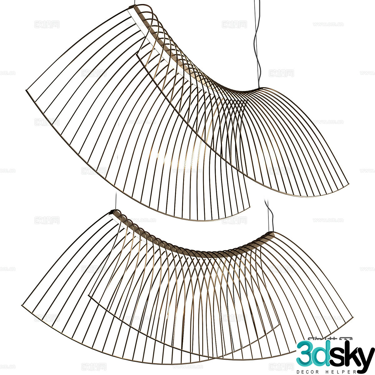New Chinese style chandelier personalized chandelier 3d model