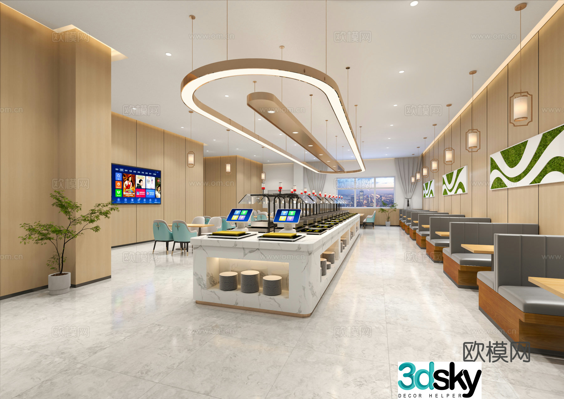 Buffet restaurant smart weighing restaurant self-selected restaurant smart restaurant 3d model