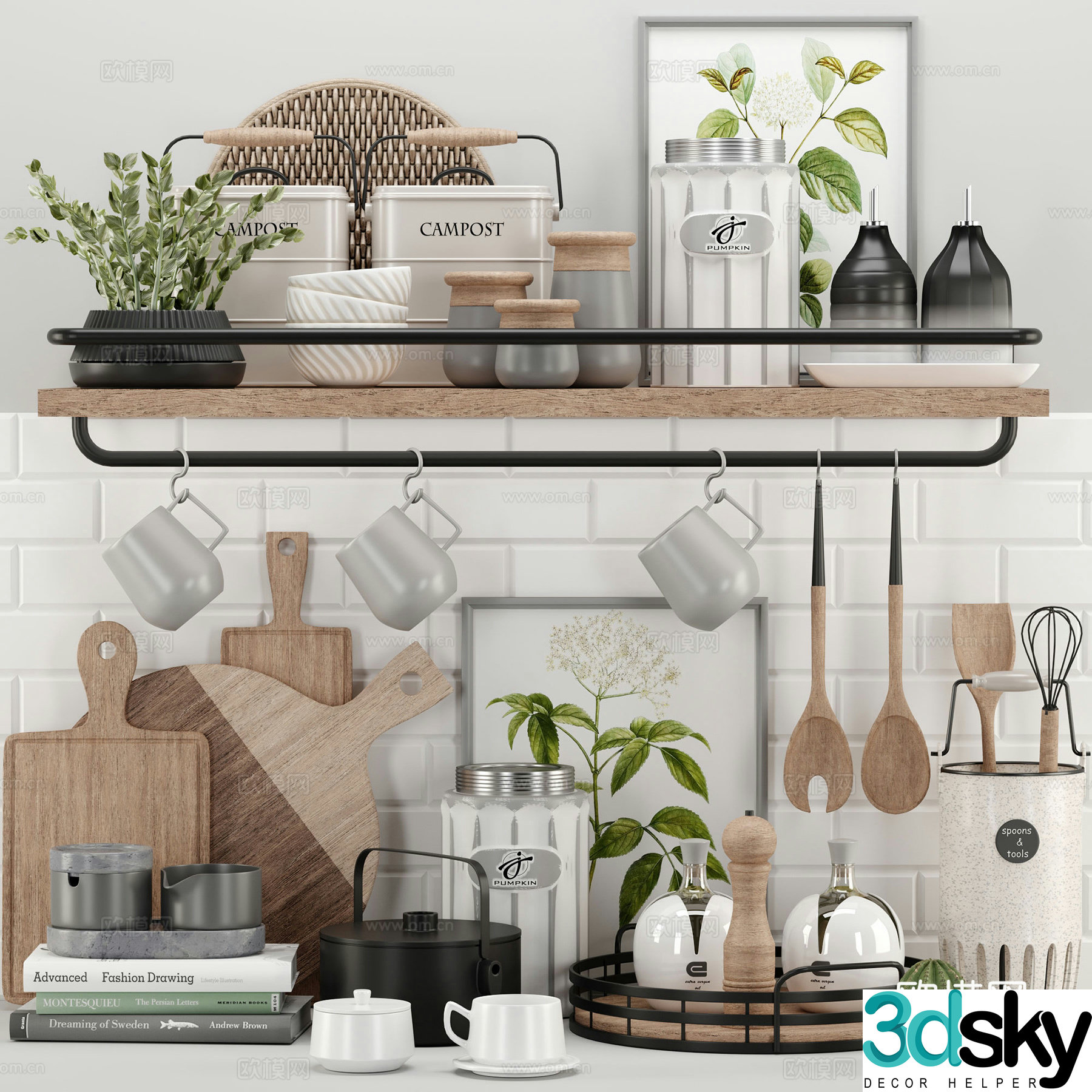 Kitchen supplies kitchen accessories chopping board 3d model