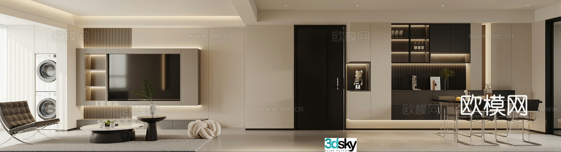 Modern guest restaurant 3d model