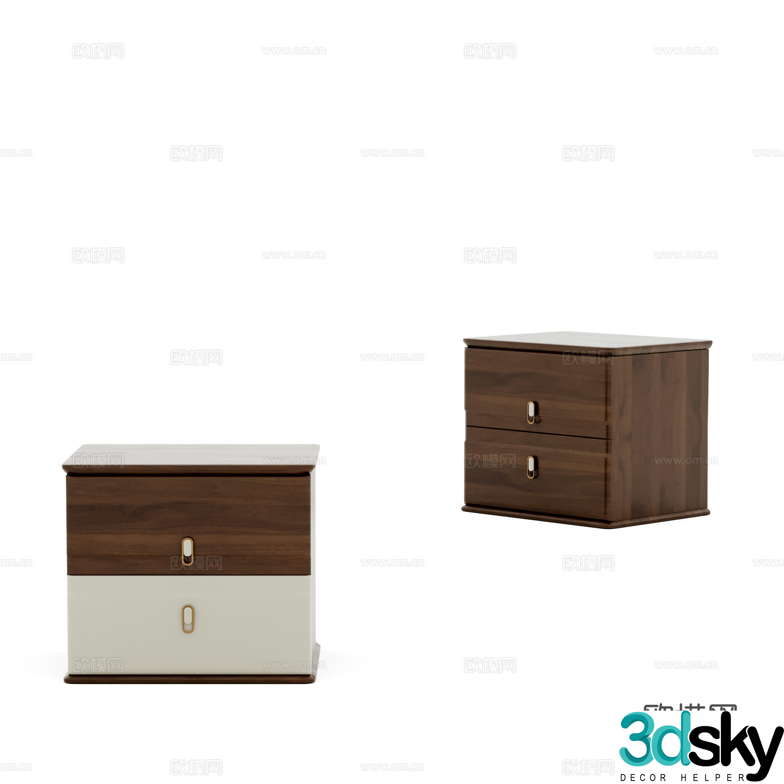 New Chinese style bedside table 3d model