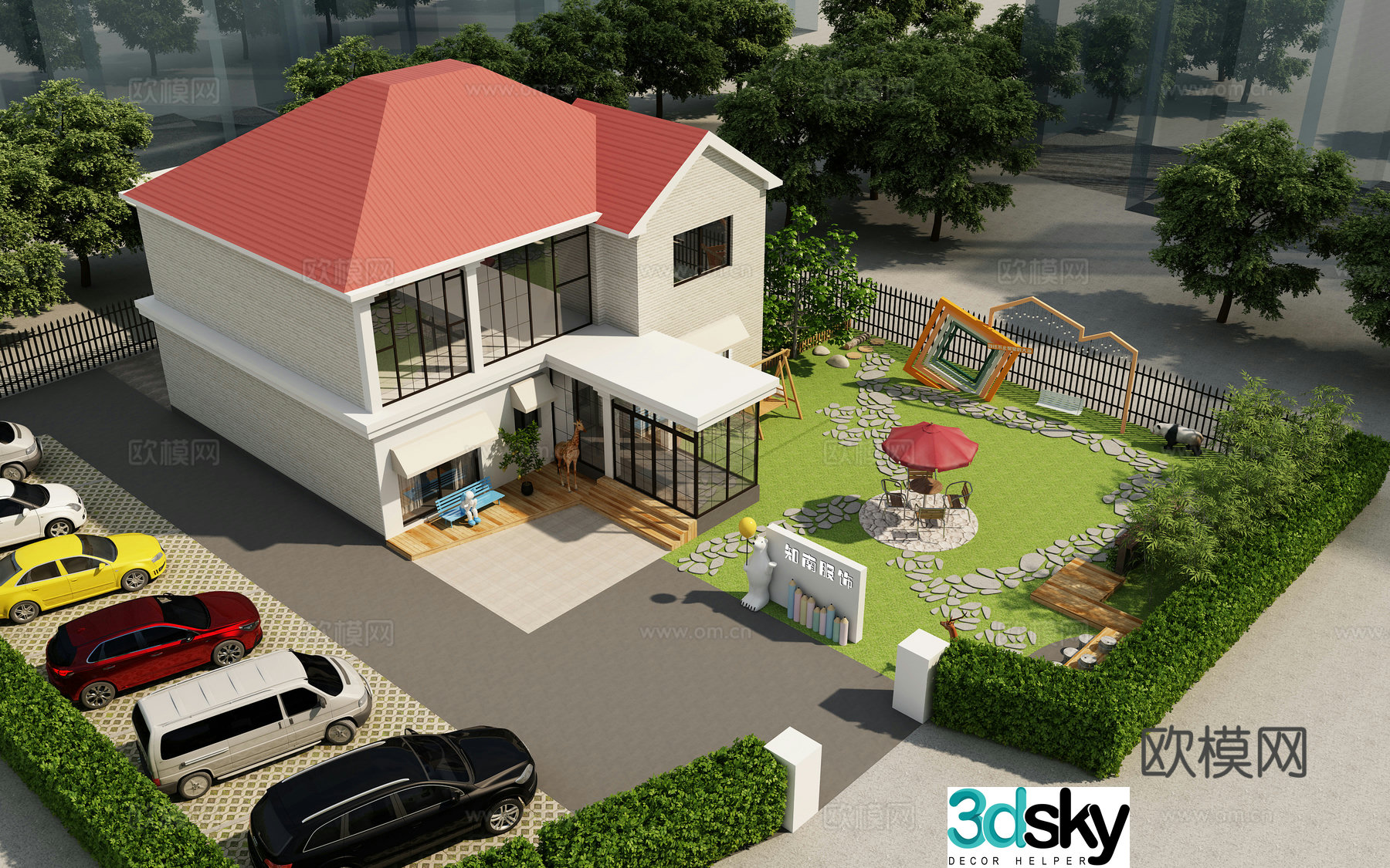 Modern villa appearance 3D model