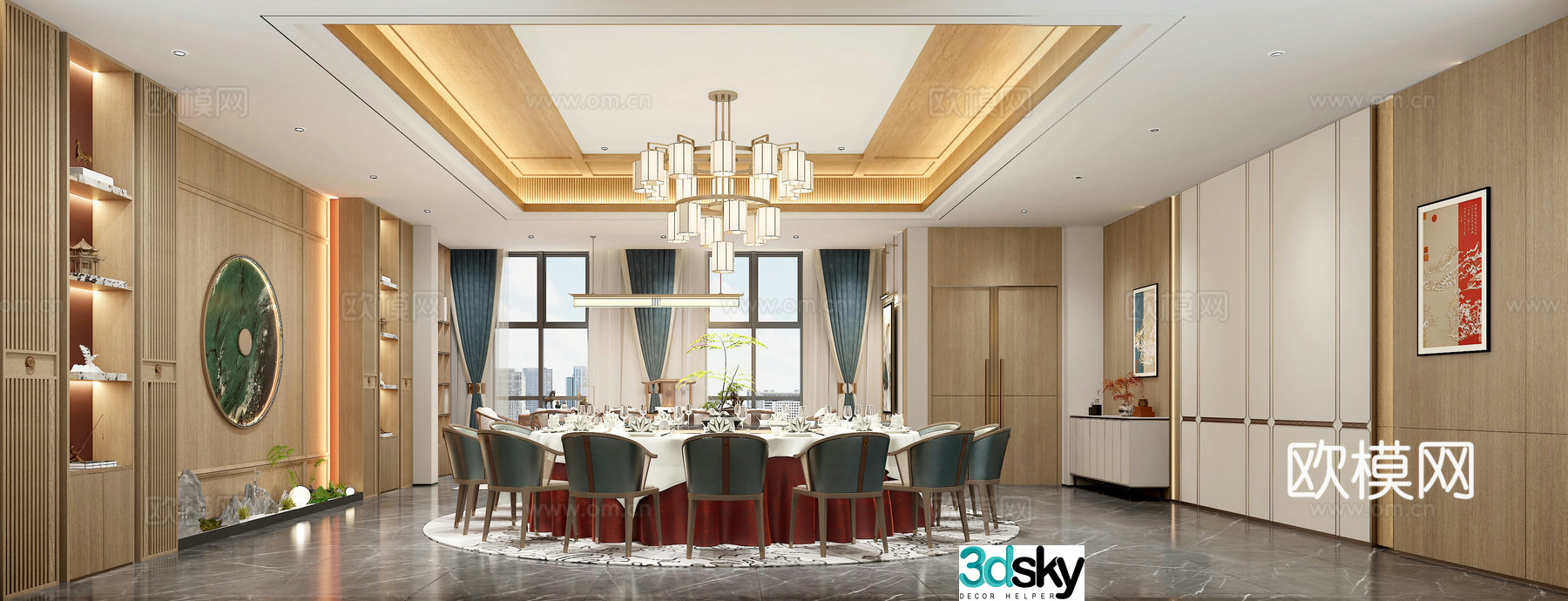 Chinese restaurant private room 3D model